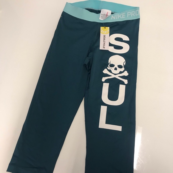 NOT FOR SALE - Nike x SoulCycle Pro Teal Capri Leggings - Picture 1 of 5